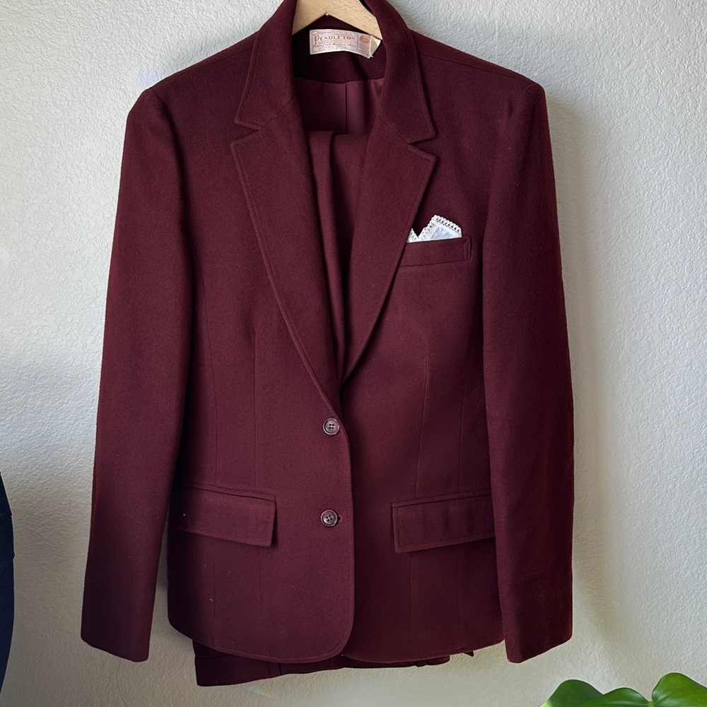 Vintage 1970’s Pendleton Women’s Wool 3-piece Suit Set (Blazer, Skirt, Pants)